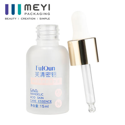 스크린 인쇄 된 유리 오일 드롭퍼 병 15ml 평면 어깨 화장품